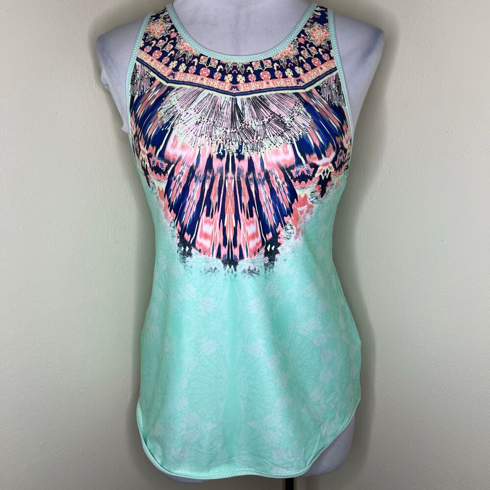 Calia by Carrie Underwood Tank Top Small Mint Havana Boho Strappy Athletic New